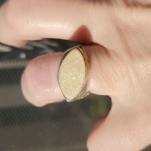 New Men's Druzy 925 Silver Ring.
